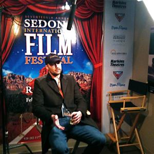 Aron being interviewed at the 2011 Sedona International Film Festival