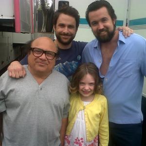 with Danny DeVito Charlie Day  Rob McElhenney on the set of Its Always Sunny In Philadelphia