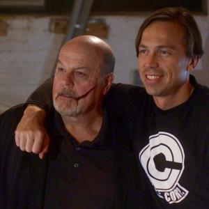 Michael Ironside and Serge Levin on the set of Abysm.