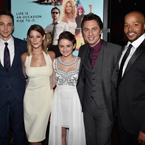Zach Braff, Donald Faison, Joey King, Jim Parsons and Ashley Greene at event of Wish I Was Here (2014)