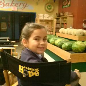 Carmina Garay on the set of Raising Hope 2013