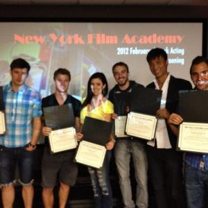 Graduating New York Film Academy in Universal Studio acting for film 2012