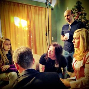 Ashley Switzer John Epperson Director Gene Blalock Producer James Tumminia and Tara Emmerson on set of My Christmas Wish 2012
