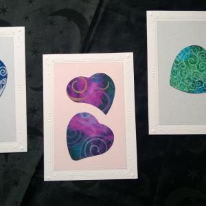 Valentines Paper and mixed media 5 X 7 embossed greeting cards