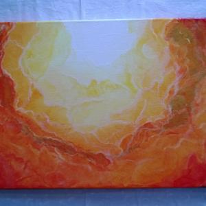 Fire one of five 12 X 24 Mixed media on canvas