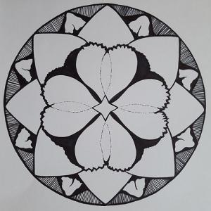 Floral Mandala Pen and Ink 2015