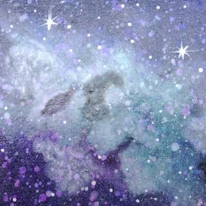 Nana's Nebula 2 9 in X 12 in Mixed Media on canvas board