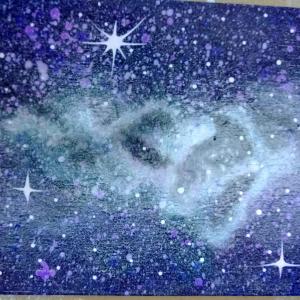 Nana's Magic Nebula I 9 in X 12 in mixed media on canvas