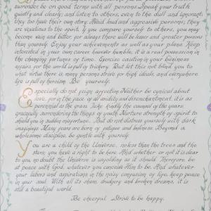 Desiderata Pen and Inkhand calligraphy 1997