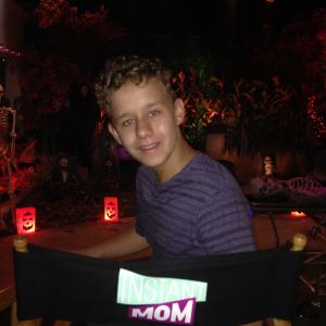 Carsen Warner on the set of INSTANT MOM episode Children of the Candy Corn