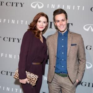 Television personality Matthew Hoffman arrives with actress Bridget Regan to Gilt City in Los Angeles CA