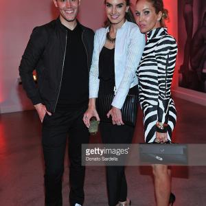 Television host Matthew Hoffman Elizabeth Chambers and Brooke Davenport attend Brian Atwoods celebration of PUMPED hosted by Melissa McCarthy on October 23r 2015 in Los Angeles California