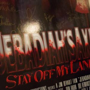 Signed Jebadiahs Axe poster by cast  crew My signature is where it belongs on the axe