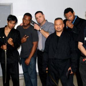 Joseph Villapaz with the cast and crew of Teenage Pregnant Samurai