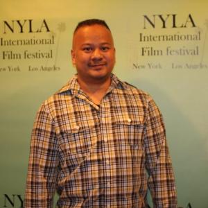 Still of Joseph Villapaz before the screening of The After Party at the NYLA International Film Festival