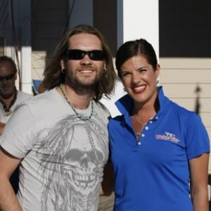 Amy and Bo Bice at Watkins Glen International before they sing the anthems for NASCAR