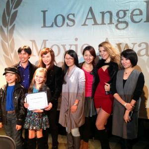 Stefania Marcone at the LA Movie Awards 2014 with director Jennifer Hulum and actors kristy Lynn and Mikey Effie