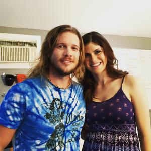 Scotty Dickert and Alexandra Daddario on the set of Comedy Centrals Workaholics