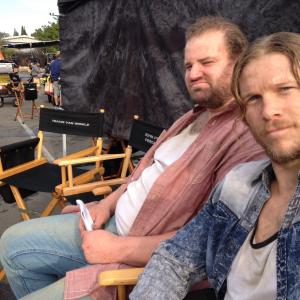 Scotty Dickert and Heath McGough on the set of TNT's The Last Ship
