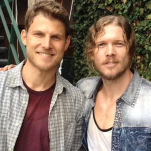 Scotty Dickert and Travis Van Winkle on the set of TNT's The Last Ship