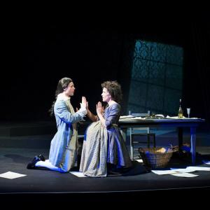 Wolfgang and Constanze play a game. North Carolina Stage Company & ACT co-production of 'Amadeus'.