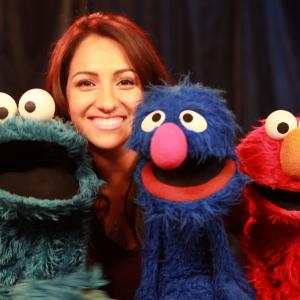 Amber Valdez hosts the Muppets Invade Yahoo!Games Santa Monica CA