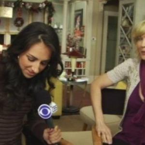 Amber Valdez during a Set visit with the Jenna Elfman  the cast of ACCIDENTALLY ON PURPOSE for CBS