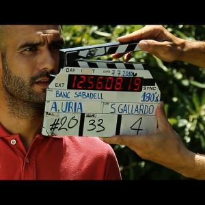 Shooting For Sabadell Bank with the FC Bara socker trainer Pep Guardiola