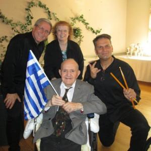 Performing with my Greek Band Athena with bouzouki ace Gabe Condos and greeting some of the guests after....Opa!