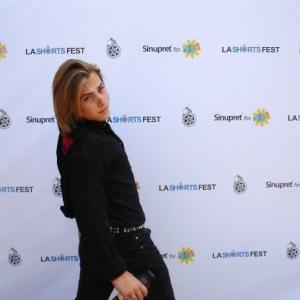 Hamming it up at the LA Shorts fest for the showing of Shes A Fox