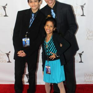 On the red carpet for the Writers Guild Awards covering as a host for Teens Wanna Know! with Nathaniel and Keira Pena
