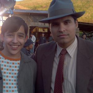 With Michael A. Peña on the set of Gangster Squad.