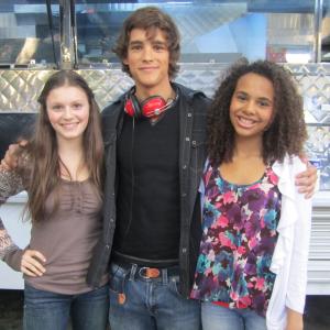 On set of Blue Lagoon The Awakening with cast mate Brenton Thwaites and Carrie Wampler