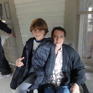 Greyson Moore and Jason London as Eddy and Stanley Walters on the set of The Lamp