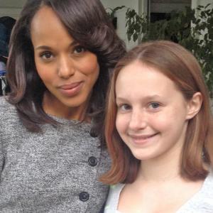 Mandalynn with Kerry Washington after their scene together on ABCs Scandal Episode Top of the Hour