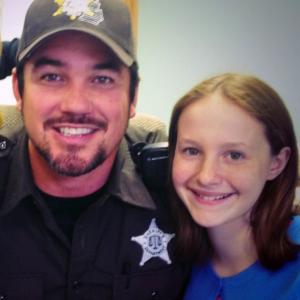 With Dean Cain who plays my dad Sheriff Rick Langston in MOW Holiday Miracle