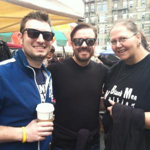 With Ricky Gervais
