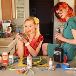 Mary Czerwinski (left) and Connor Bright (right) hosts of Glue Guns and Phasers, a Star Trek crafting series.