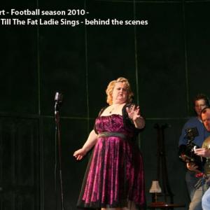 Filming of ESPN Advert - End of football season UK - It's Not Over Till The Fat Lady Sings Character - Opera Singer