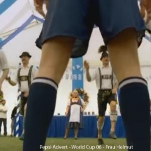 Pepsi Advert  World Cup 06 Character Frau Helmut  German Goal Keeper Who saves David Beckhams goal  gets his shirt at the end