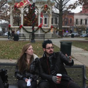 Johanna McGinley with Director Robert Hall on set of Fear Clinic.