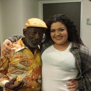 Garrett Morris and Sherry Mandujano on the set of Two Broke Girls And The Crime Ring
