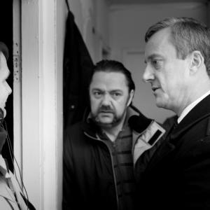 On set of Harrigan with Ronnie Fox and Stephen Tompkinson