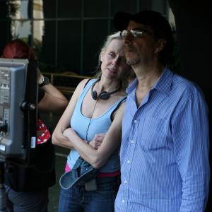 Director, Lisa Robertson on the set of 'COMMERCE' with DP, Michael Negrin ASC