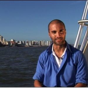 Reporter Tayfun King, Punta del Este, Uruguay, BBC World News television travel show 