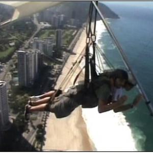 Reporter Tayfun King Hang gliding Rio de Janeiro Brazil BBC World News television travel show Fast Track