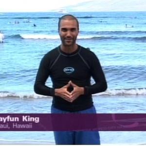 Reporter Tayfun King Surfing Maui Hawaii BBC World News television travel show Fast Track