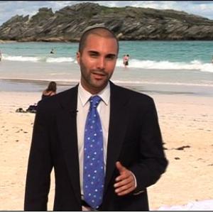 Reporter Tayfun King, Bermuda, BBC World News television travel show 