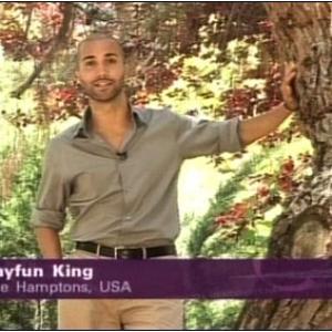 Reporter Tayfun King, The Hamptons, BBC World News television travel show 