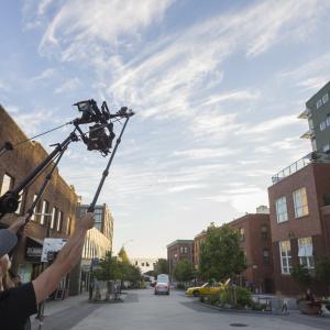MoVI M15 on the Klassen Slingshot rig, shooting a commercial for Microsoft in downtown Seattle, WA.